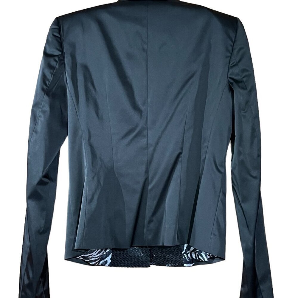 John Richmond Sequined Lapel Black Sateen Blazer Jacket Made in Italy - MINT - Picture 10 of 13